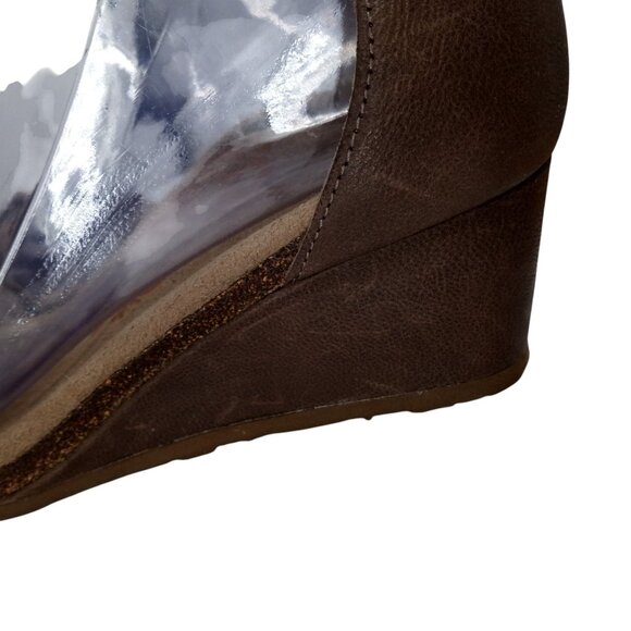 Aetrex Becca Woven Leather Wedge Comfort Sandals Size 38 US 7.5-8 Beige Ankle - Picture 6 of 15